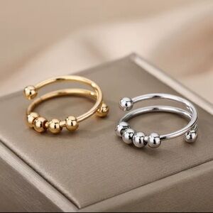 Anxiety Spinner Ring Adjustable Stainless Steel Fidget Ring Anti Stress Gift